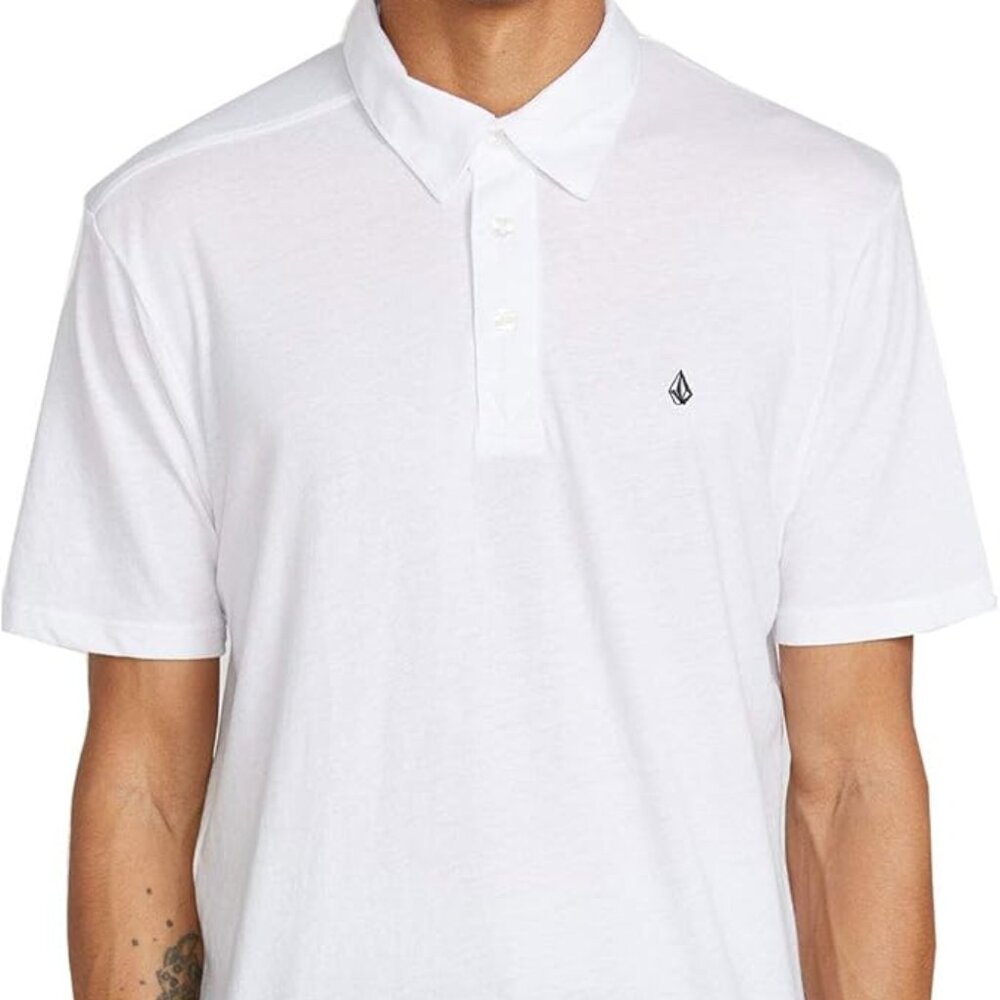 Volcom Mens Banger Polo Shirt White Size Large NWT